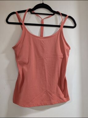 PINK Victoria's Secret Coral Strappy-Back Athletic Tank